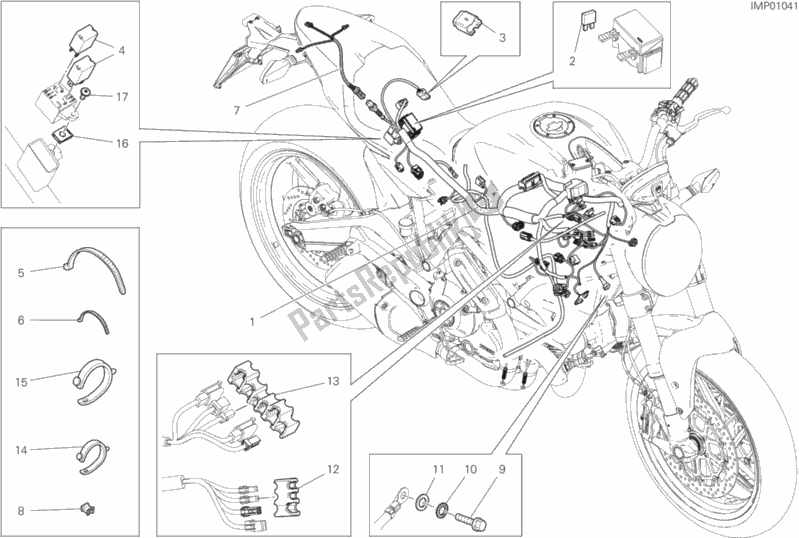 Todas las partes para Arnés De Cableado de Ducati Monster 797 Brasil 2018